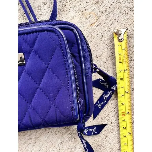Vera Bradley Womens Blue Crossbody Quilted Lightweight Pockets 2 Zips Small - Picture 4 of 8
